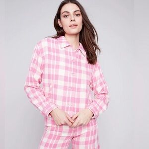 Charlie B cute pink checkered jacket NWT